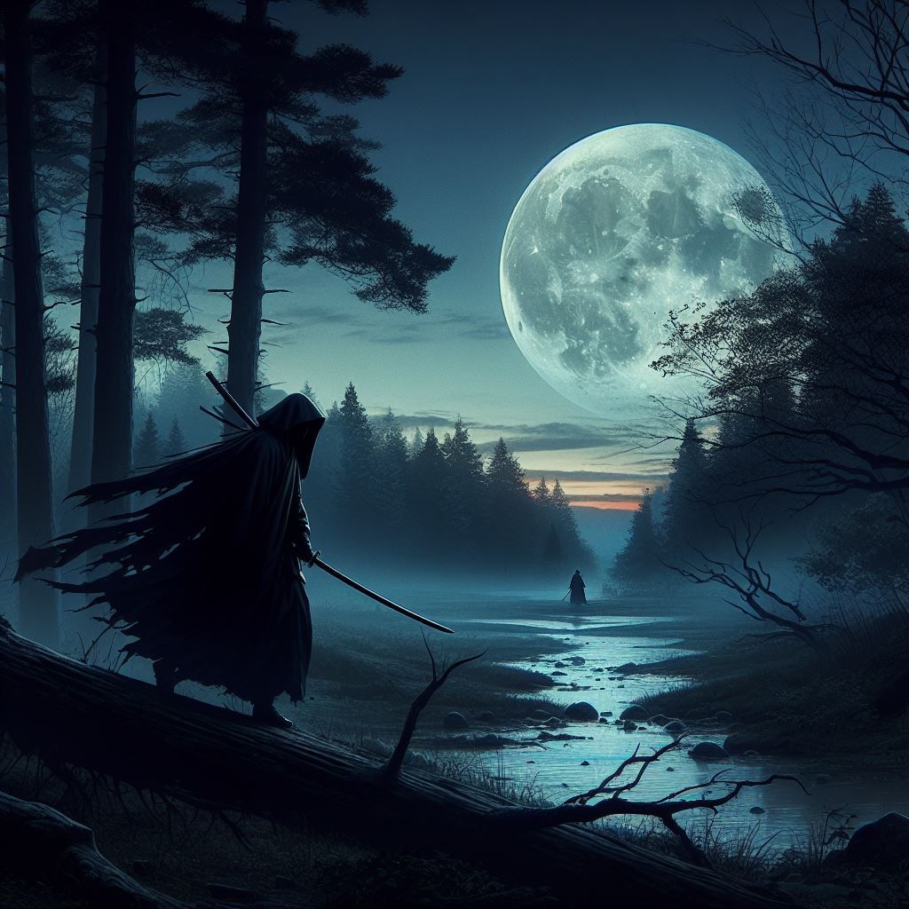 Ronin duel under the full moon