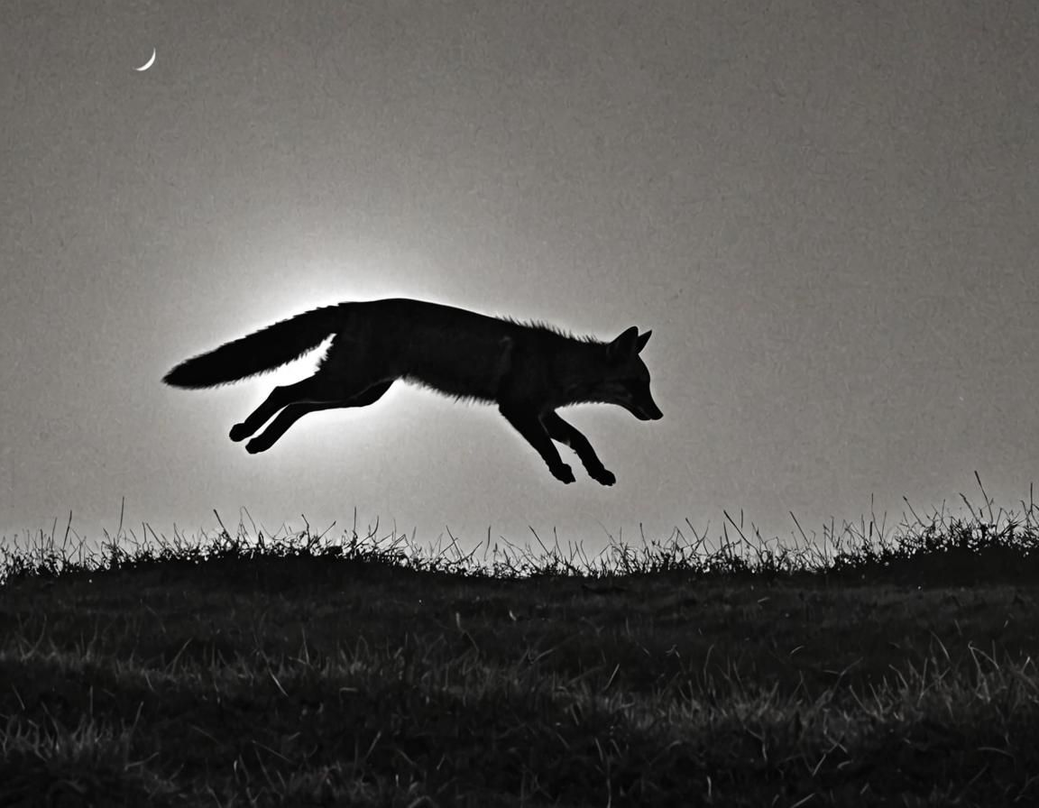 Leaping Fox in Silhouette - AI Generated Artwork - NightCafe Creator