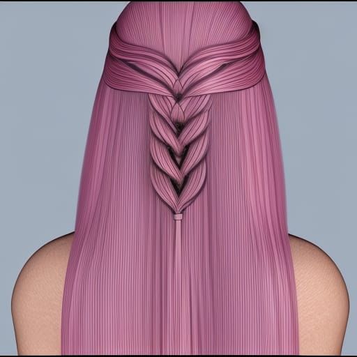 Pink-Haired Male Character with Braid in 3D