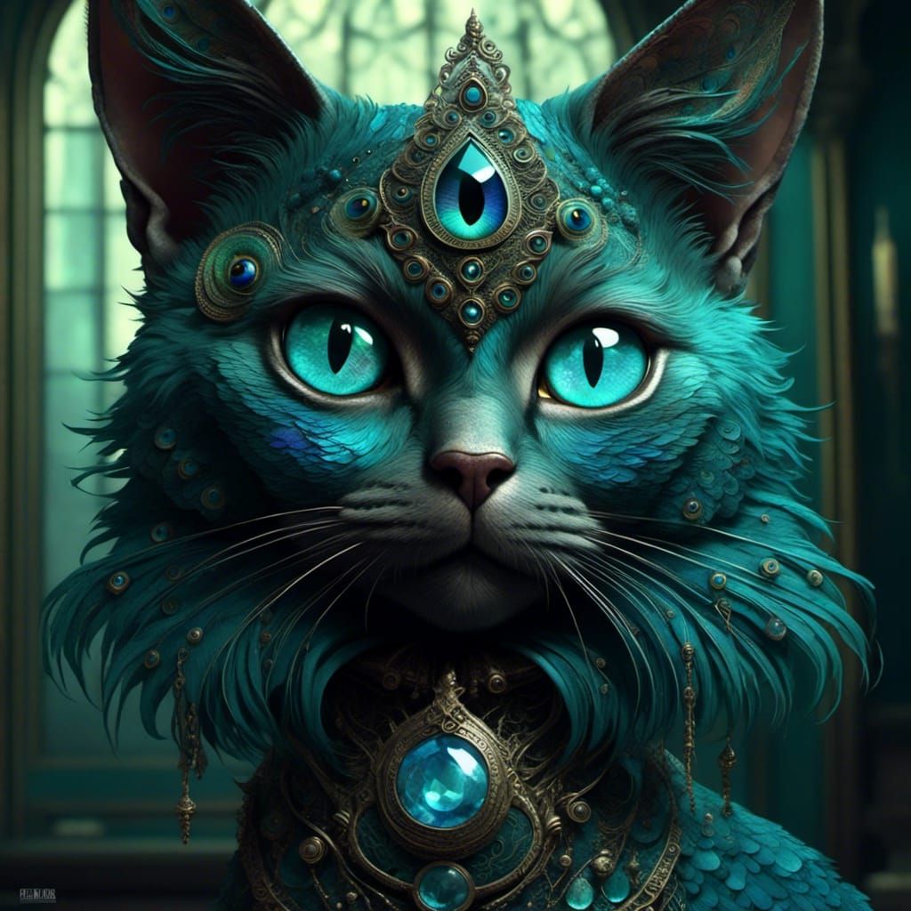 Peacock-Cat Hybrid