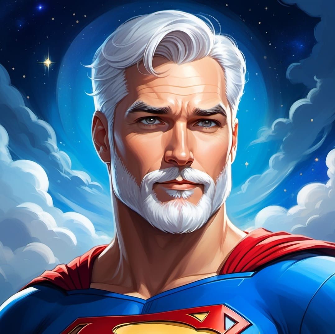 White-haired Superman, heroic silver daddy