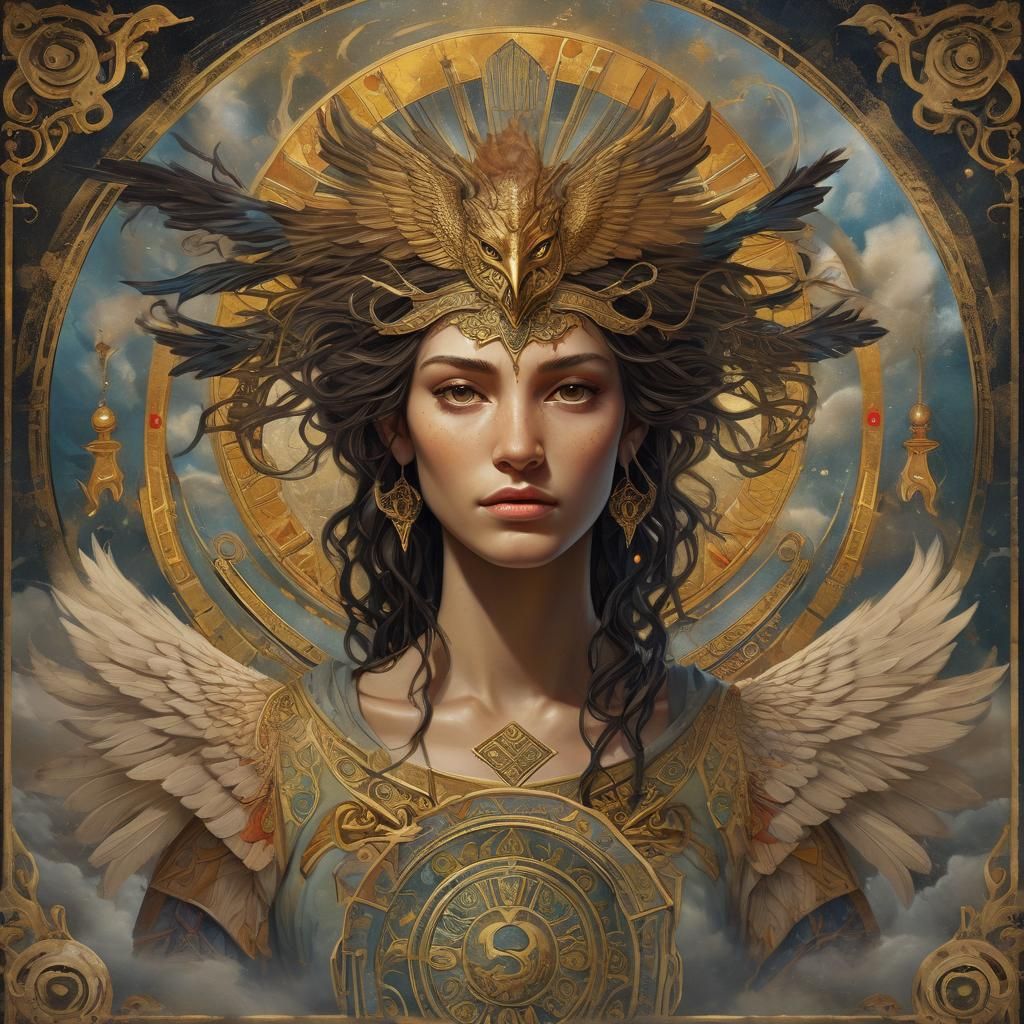 Tarot Card Reader Portrait in Art Nouveau Style