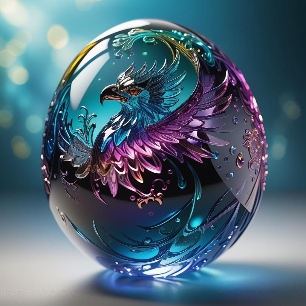 Bird in a glass egg