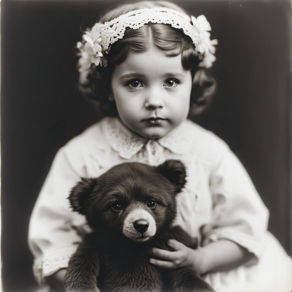little Jenny with little bear Barnaby
