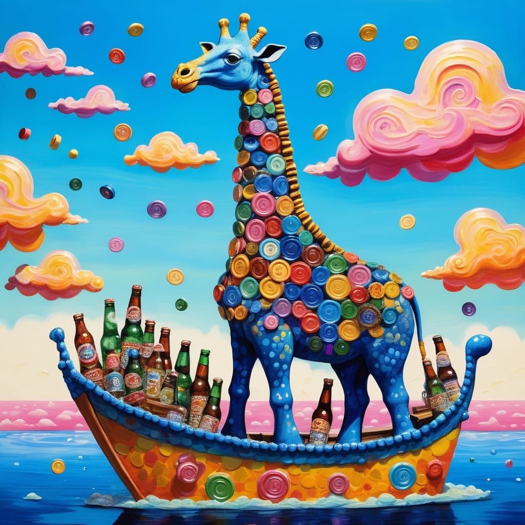 Beer giraffe  by @KraKaKrwa