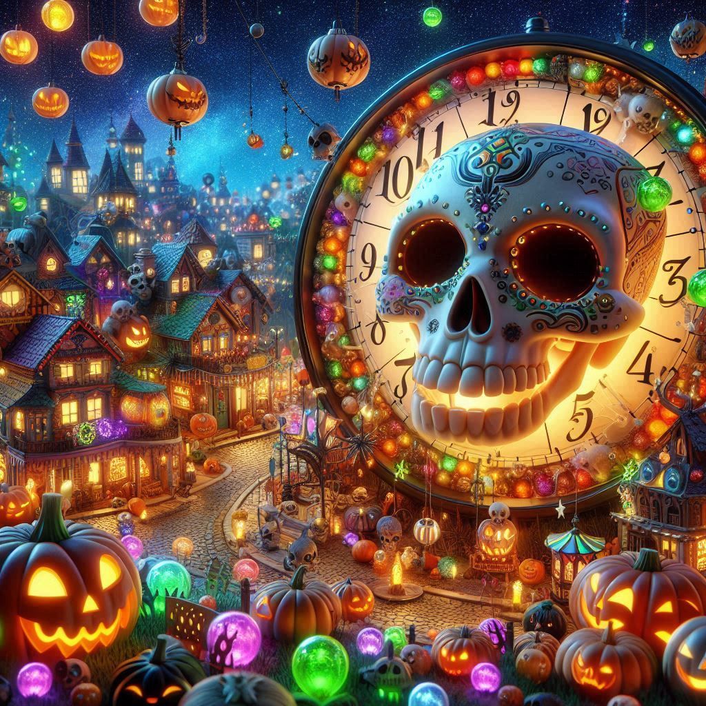 New year skull ball countdown clock