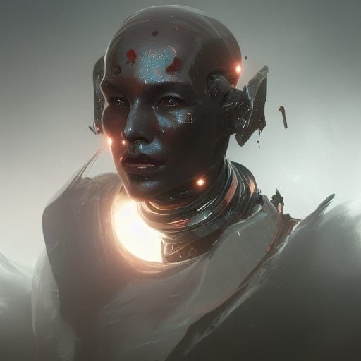 Humanoid robot face - AI Generated Artwork - NightCafe Creator