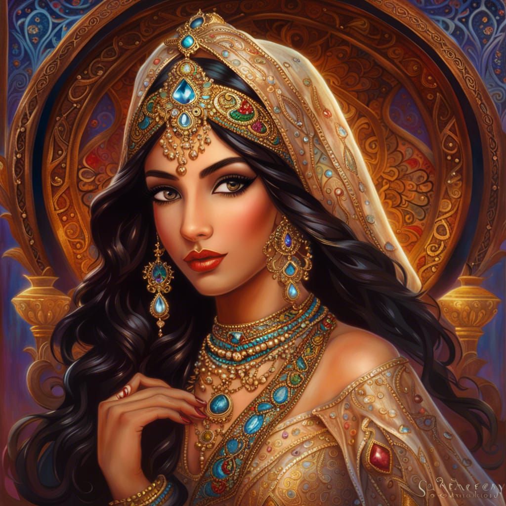 Portrait of a Beautiful Arabian Princess from 1001 Nights  by @Baby Isis