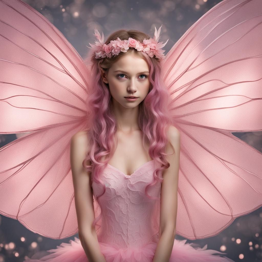 Fairy with light pink wings