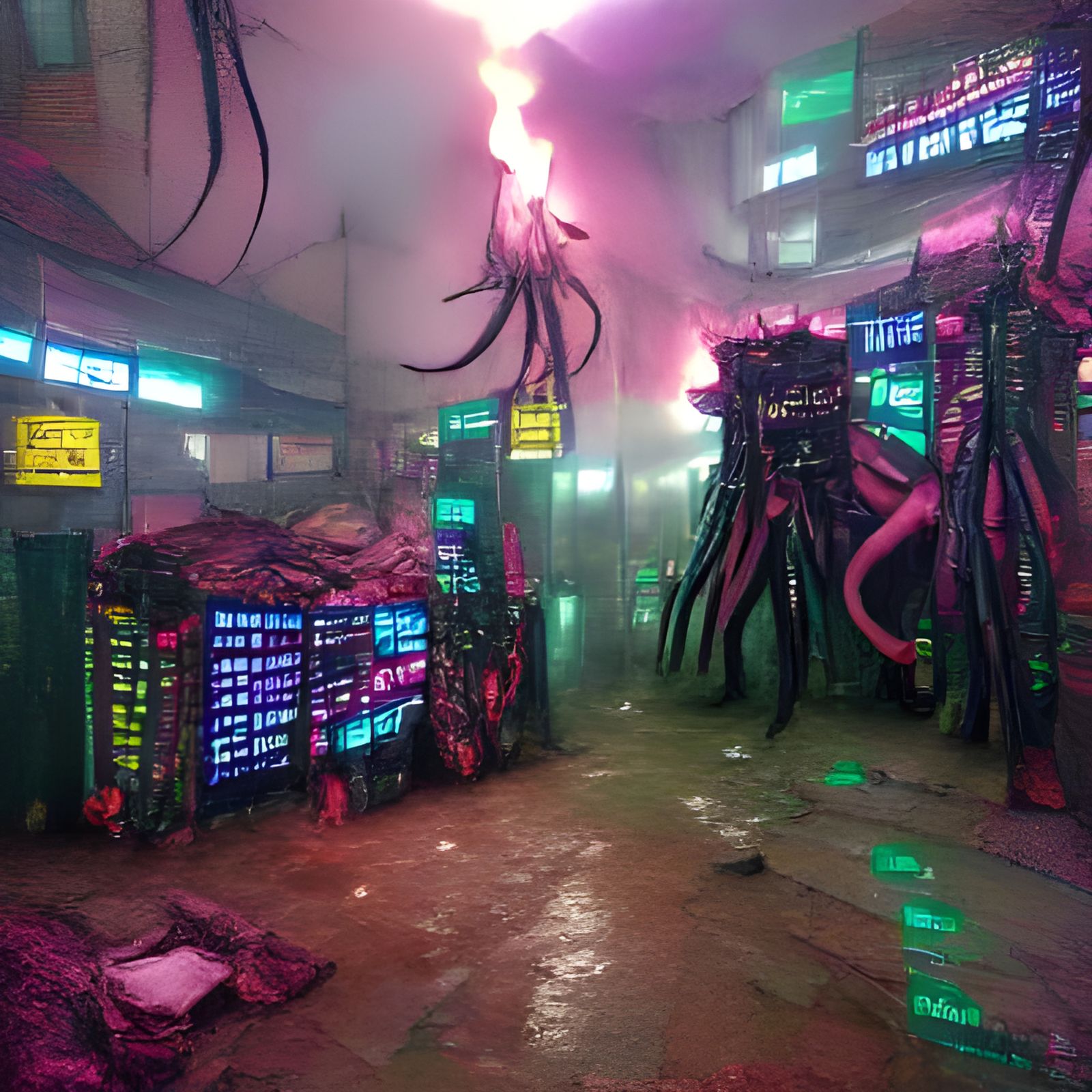 Cyberpunk lovecraft hell