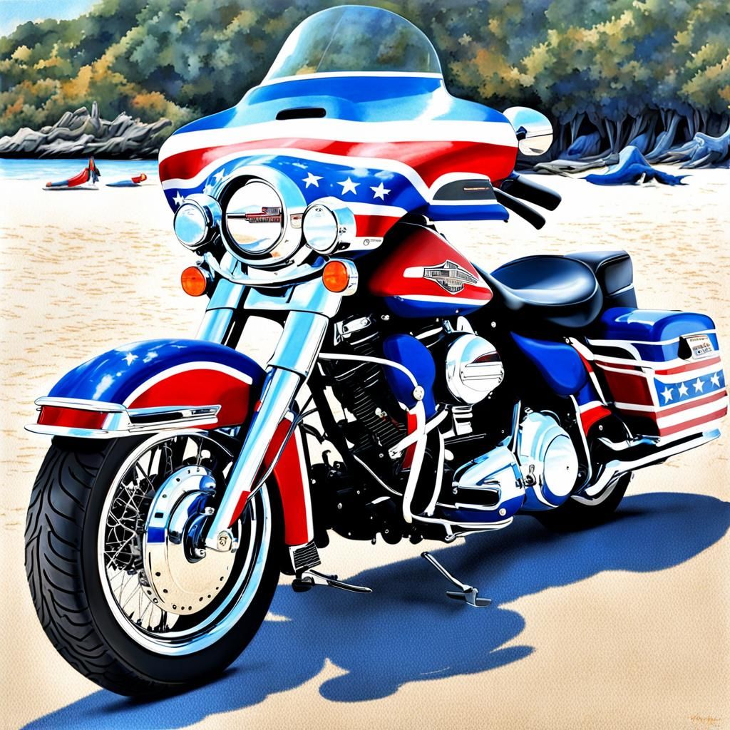 1999 Harley Davidson electra glide motor cycle painted in re...