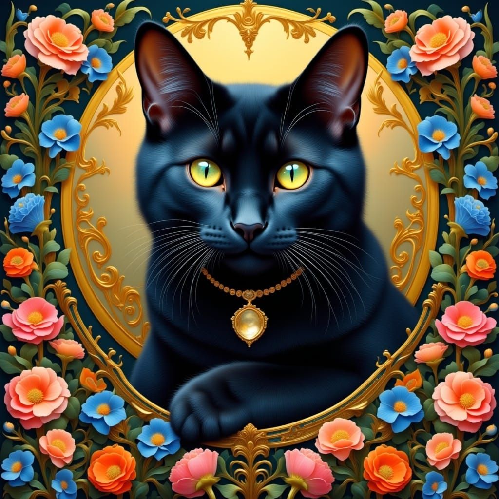 Black Cat <lora:Garden of Midnight:1.0>