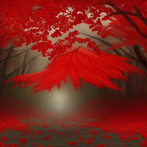 Red Leaves AI Generated Artwork NightCafe Creator