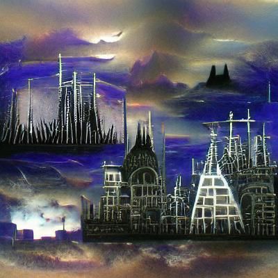 A Gothic city skyline
