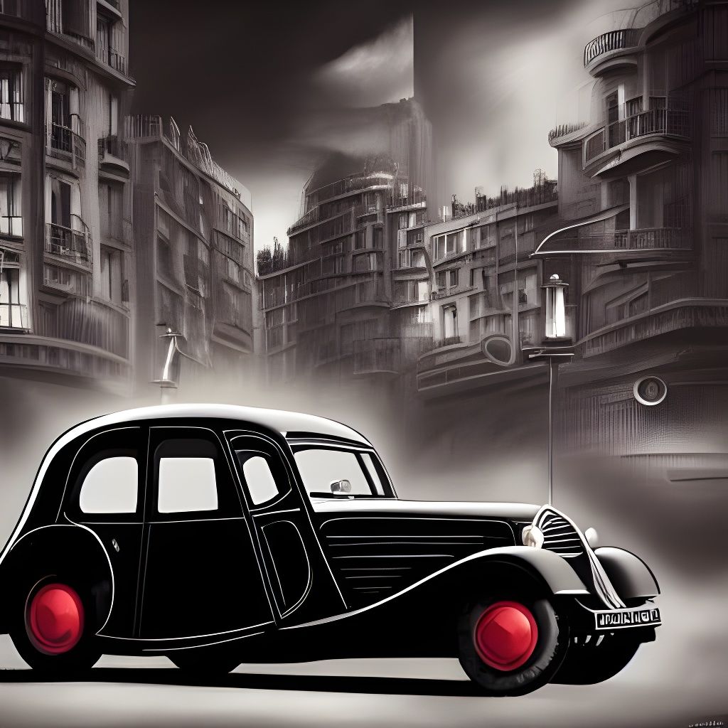 citroën traction avant in biarritz film noir style