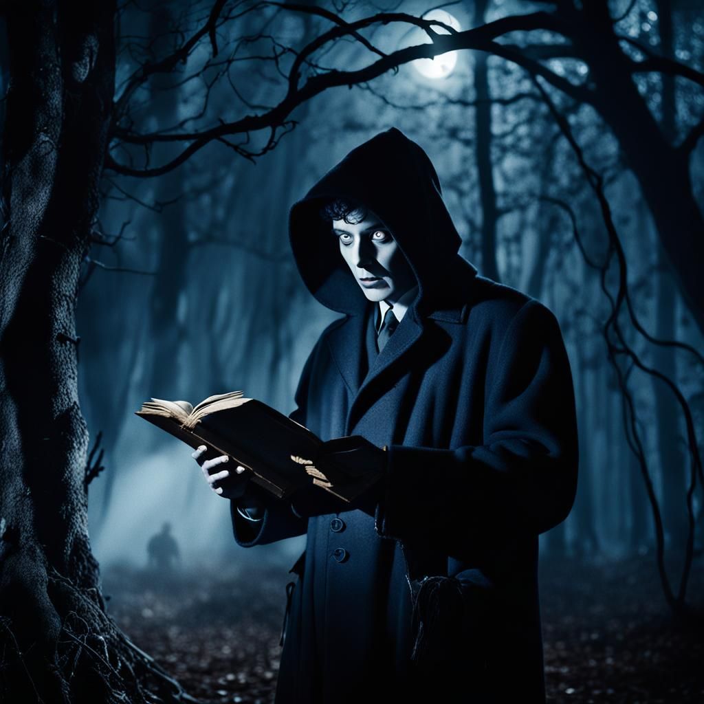 "Create a dark and eerie image that represents a scary story...