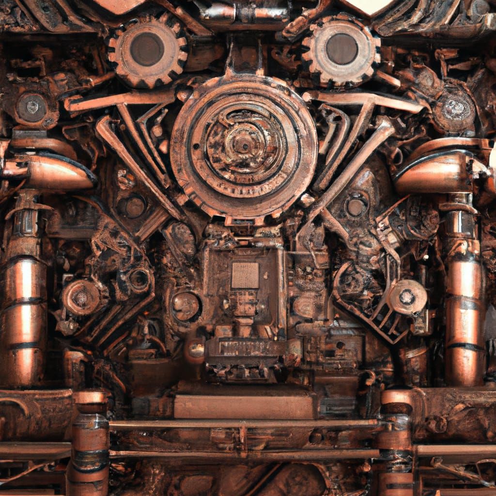 Futuristic Chinese Steampunk Screen in 8K