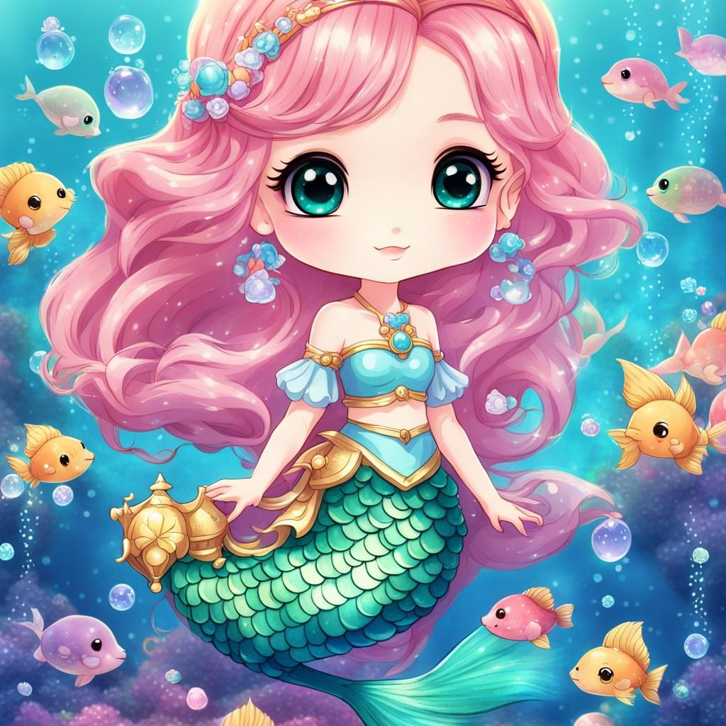 HD wallpaper: blue mermaid anime illustration, girl, tail, smile, computer  Graphic | Wallpaper Flare
