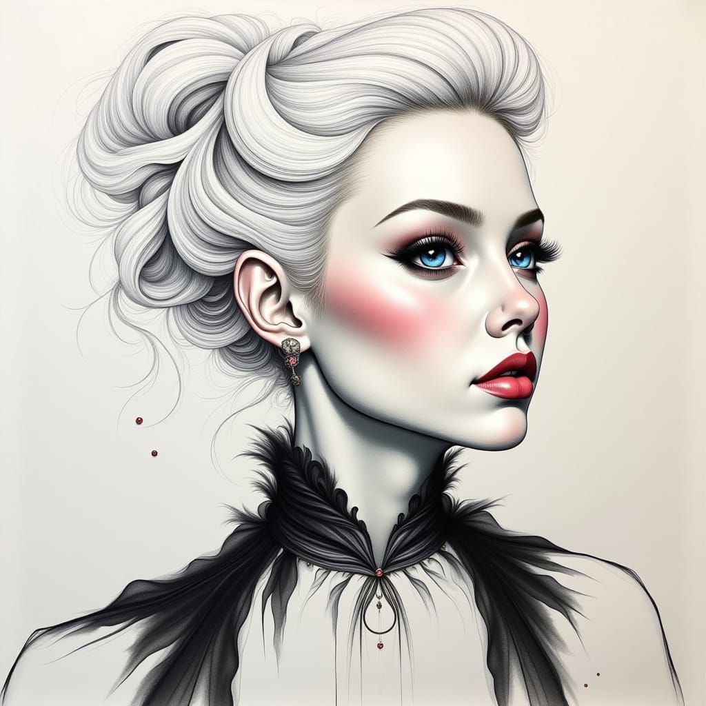 Halfsketch oil painting