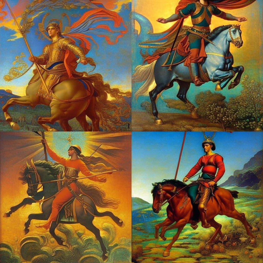 Sagittarius Charioteer psychedelic art renaissance painting ...