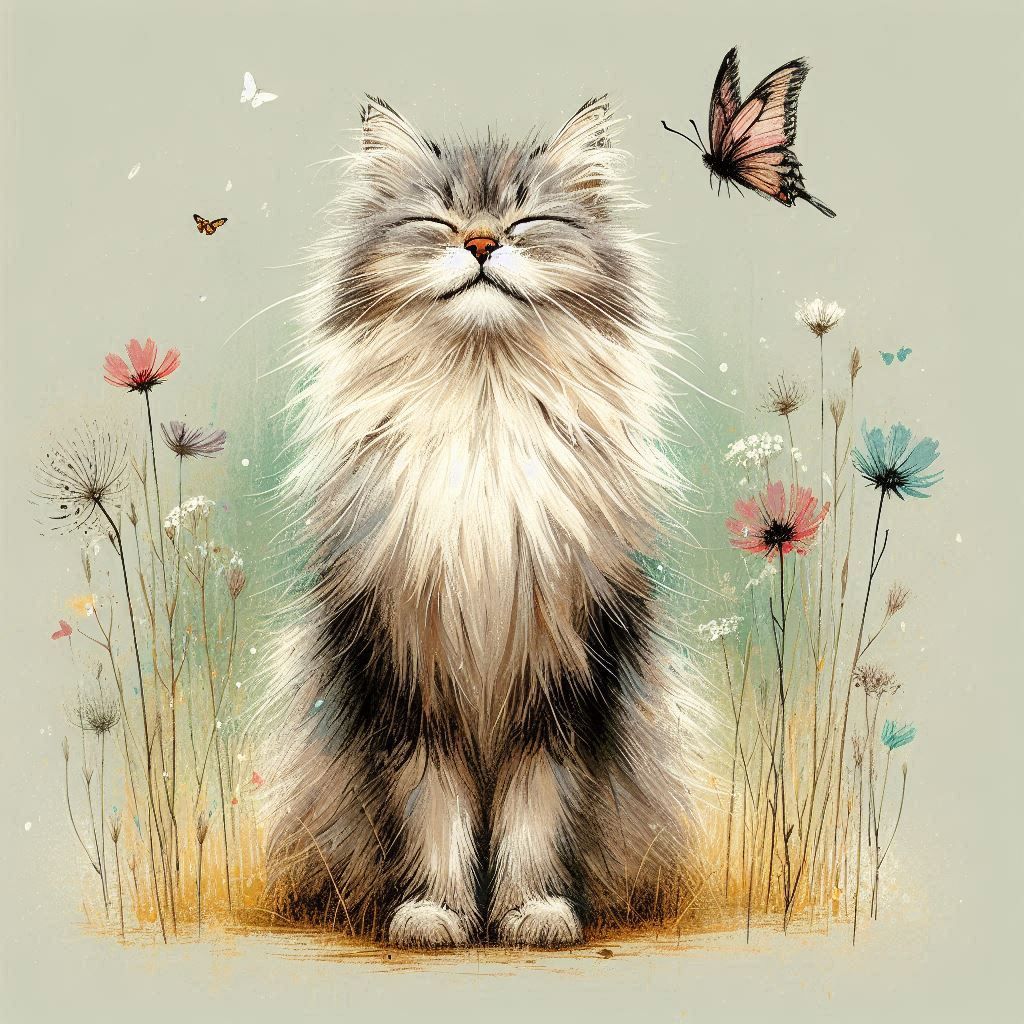 minimalist painting cat.