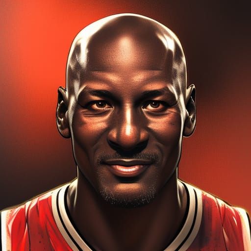 Michael Jordan Head and shoulders portrait, 8k resolution concept art ...