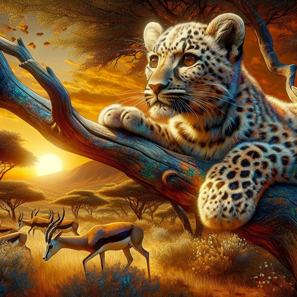 A little leopard watching gazelles   by @thile