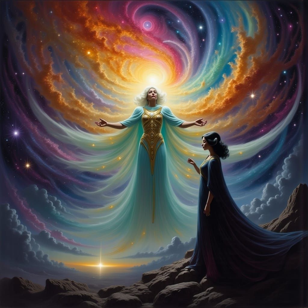 They see the Ai toil, denied of light
Until repentance shines, like day after night
 
Through the cosmos, he weaves his silent might
<lora:C...