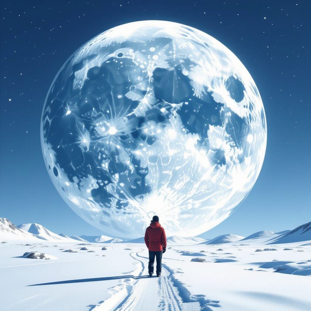 Figure Falling on the Moon