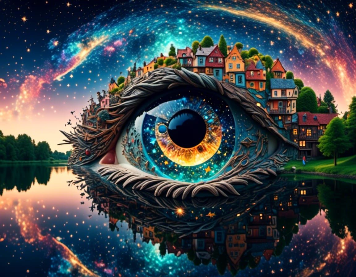 Eye in starry night