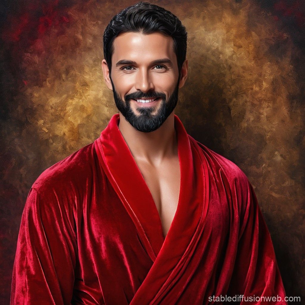 A   handsome    man with  black  hair and  beard  wearing a ...