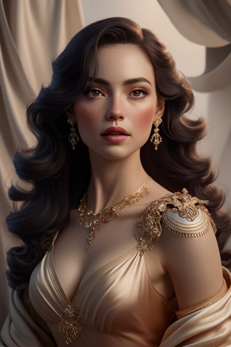 artistic portrait of a brown hair girl