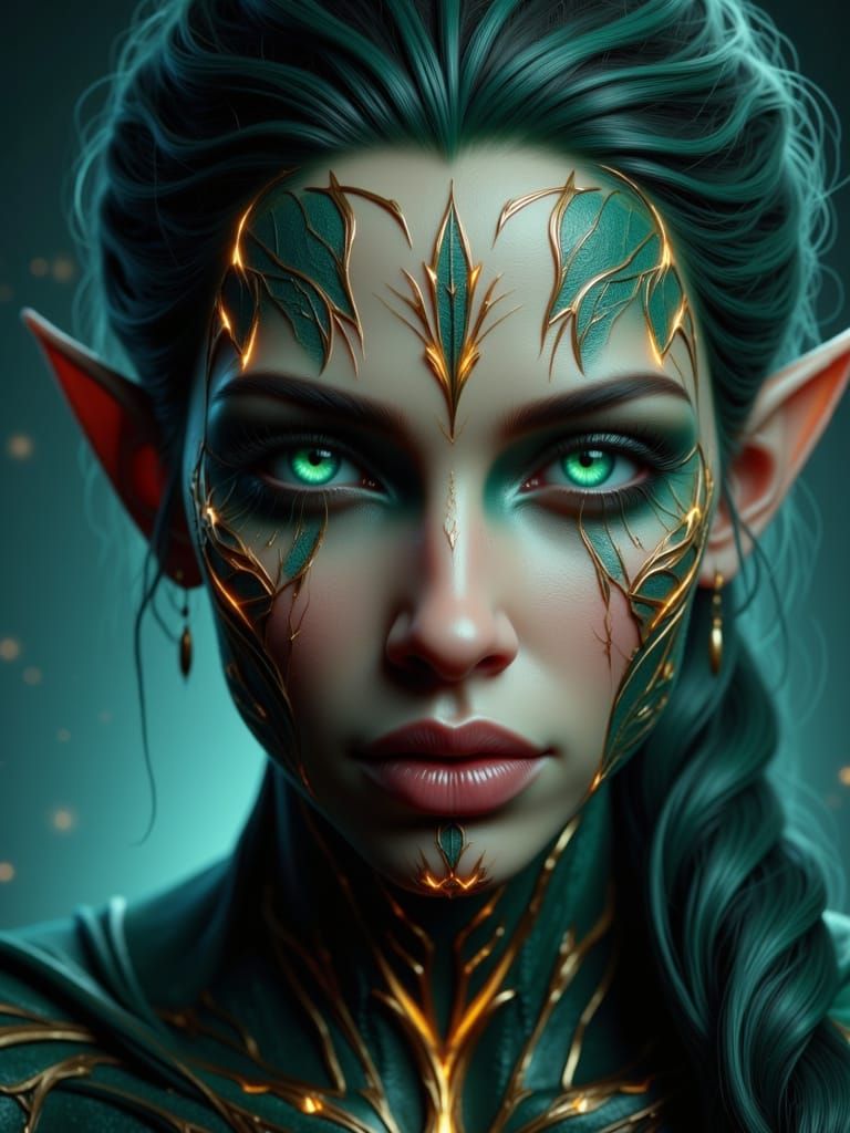 Beautiful Scandinavian Woman with Neural Network Art