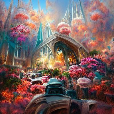 Coral cathedrals Thomas Kinkade trending on Artstation
