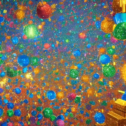 Long chimes abstract painting dotted sparkles gilter shiney ...