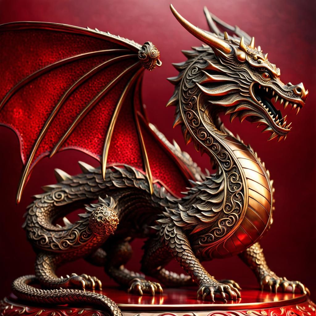 Bronze dragon AI Generated Artwork NightCafe Creator