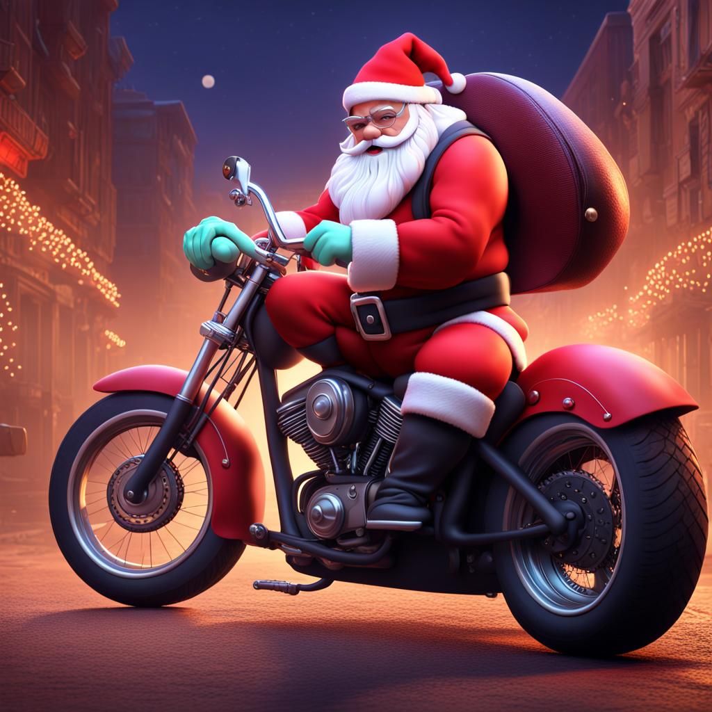 Santa Claus as an outlaw biker