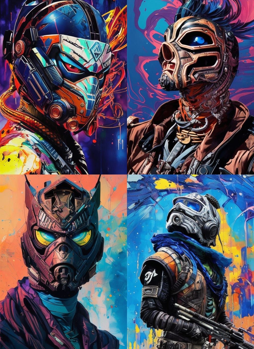 Badass Cobra Portrait in Gouache Illustration Style