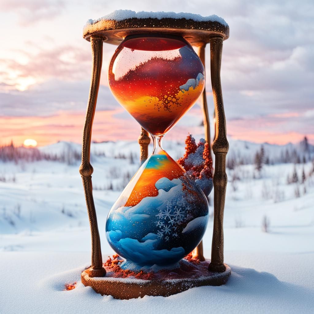 Hourglass Graffiti Art: Sunset and Blizzard