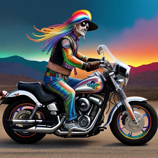 Jimmy Buffet Chrome rainbow Day of the Dead skulled motorcyc...