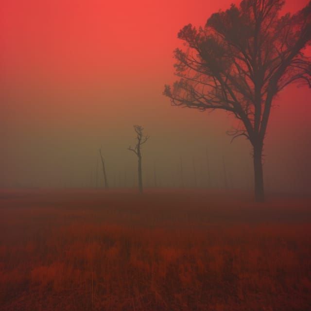 Post nuclear American landscape with Smokey and red hues