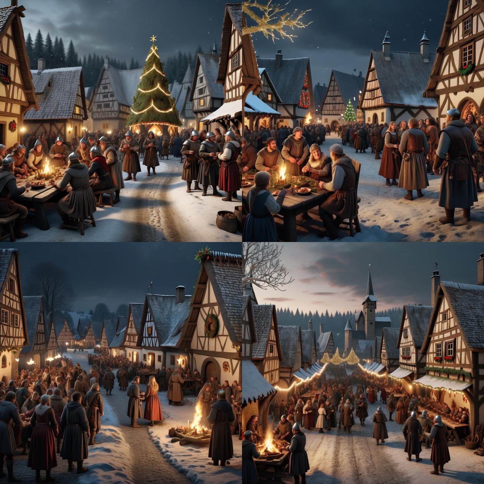 A Yule celebration during the middle ages in an old Germanic Village ...