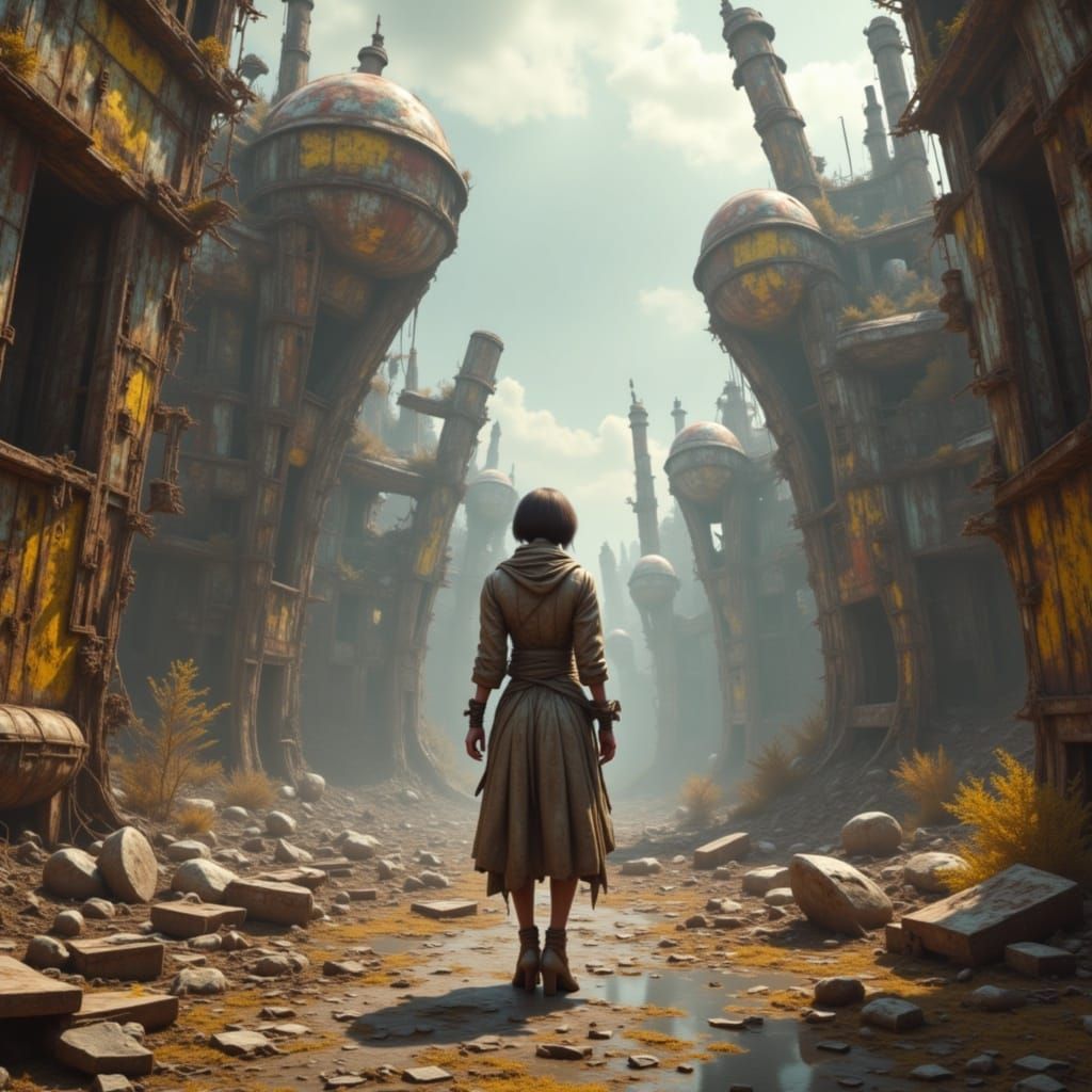 Civil Decay wasteland rusted structures haunting unknown places <lora:Civil Decay:1.0> 