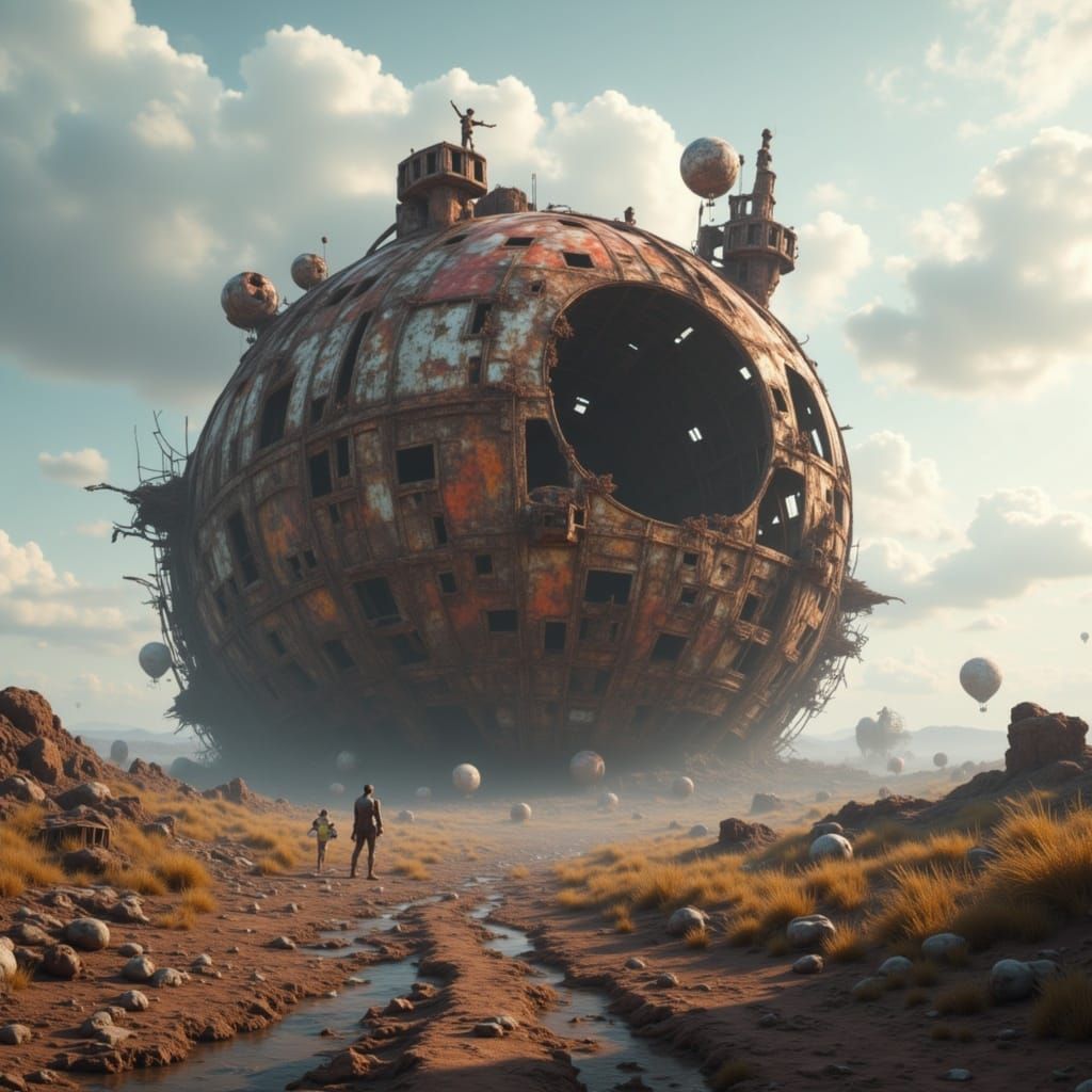 Civil Decay wasteland rusted structures haunting unknown places <lora:Civil Decay:1.0> 