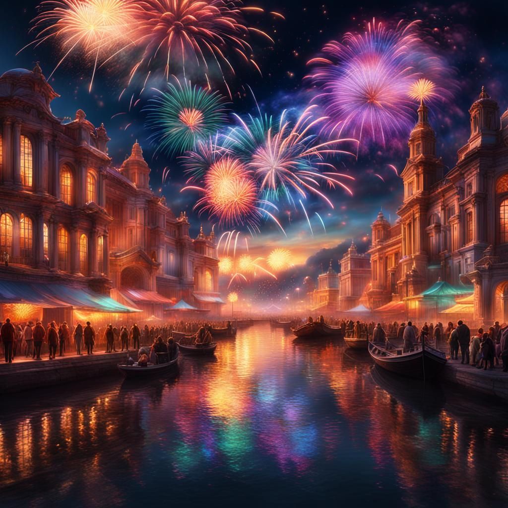 beautiful and colourful firework shows