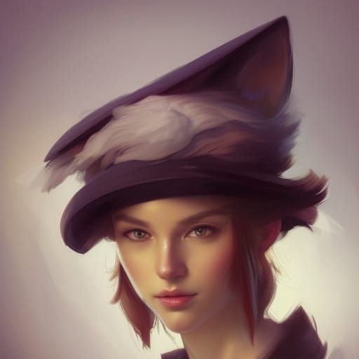 A woman with a fancy hat AI Generated Artwork NightCafe Creator