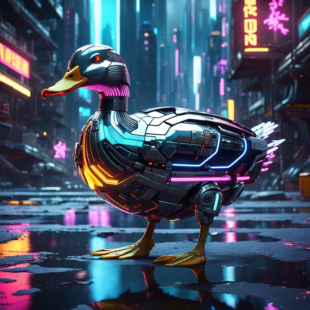 Cyborg Duck - AI Generated Artwork - NightCafe Creator