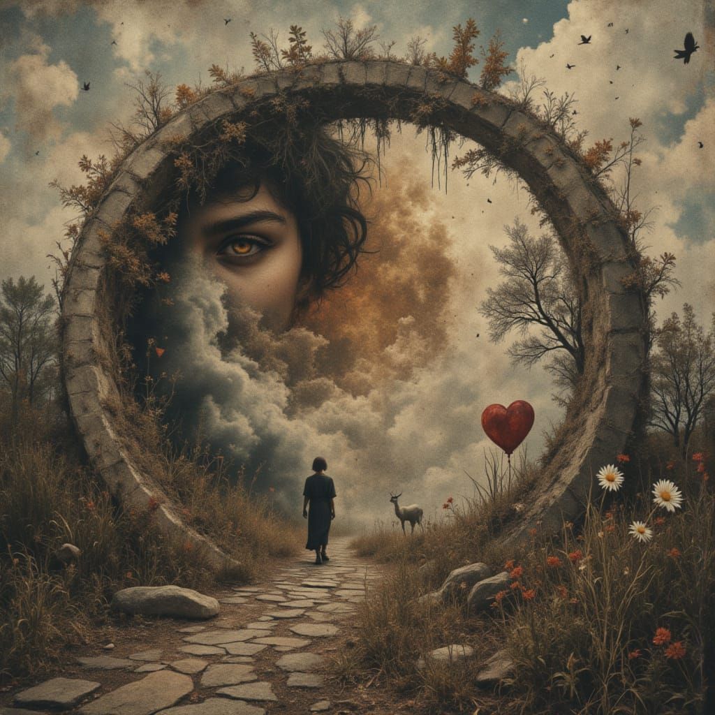 Mystical Landscape with Celestial Elements