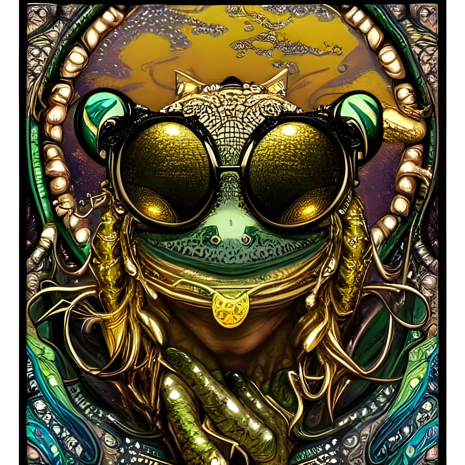 Trippy Hippie Frog   by @Mach Galaxy