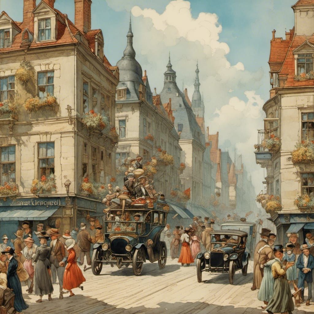 <lora:Classical:1.0> 
Eine Dampfwalze im Stil der 1920 fährt über eine frisch geteerte Strasse.